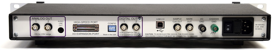 Intan RHS stim/recording controller back panel